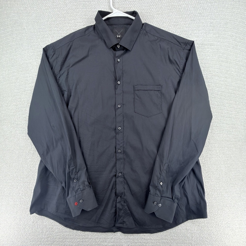 Under Armour UAS Shirt Mens 3XL Black Long Sleeve Button Up Made In Italy